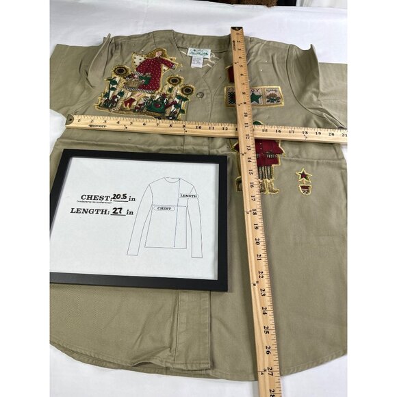 Vintage Quacker Factory Womens Small Gardening Angel Shirt w Button Covers QVC - Picture 6 of 9